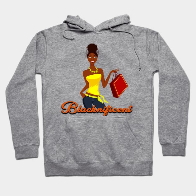 Blacknificent, Confident Black Woman, Melanin Hoodie by Diaspora Wear